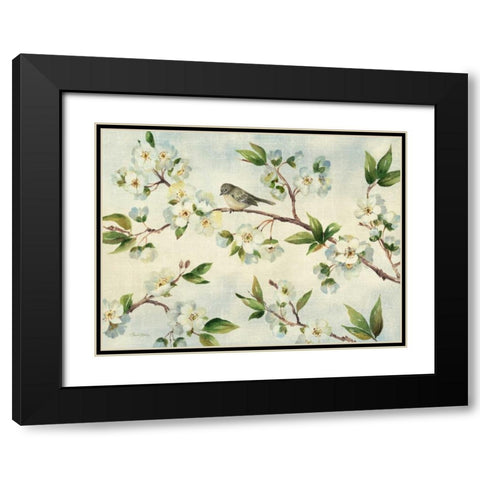 Cherry Bloom Landscape Black Modern Wood Framed Art Print with Double Matting by Gladding, Pamela