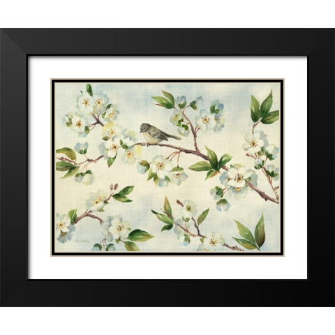 Cherry Bloom Landscape Black Modern Wood Framed Art Print with Double Matting by Gladding, Pamela
