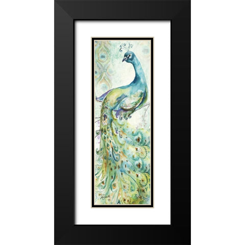 Bohemian Peacocks Panel I Black Modern Wood Framed Art Print with Double Matting by Tre Sorelle Studios