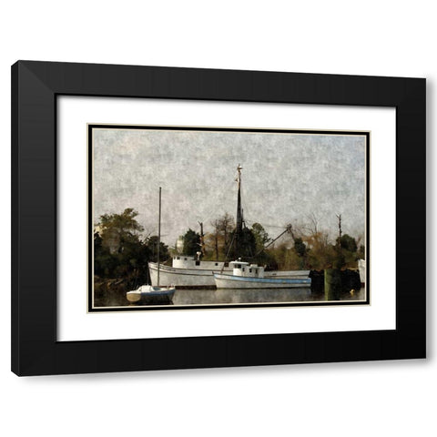 Shipyard Black Modern Wood Framed Art Print with Double Matting by Romita, Denise