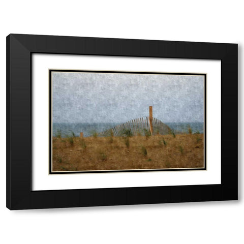 Sandy Beach Black Modern Wood Framed Art Print with Double Matting by Romita, Denise