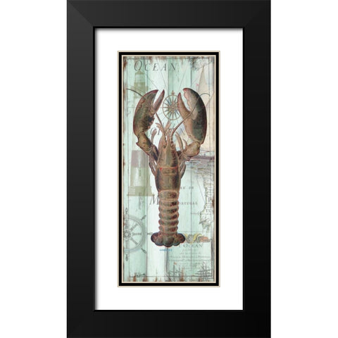 Antique La Mer Sea Creature Panel I Black Modern Wood Framed Art Print with Double Matting by Tre Sorelle Studios