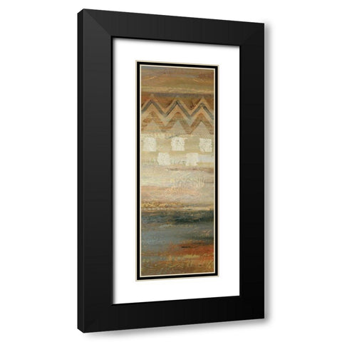 Siena Geometric Panel II Black Modern Wood Framed Art Print with Double Matting by Studio Nova