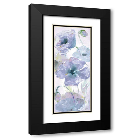 Watercolor Garden Purple Panel I Black Modern Wood Framed Art Print with Double Matting by Tre Sorelle Studios