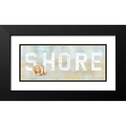 Rustic Beach Sign II Black Modern Wood Framed Art Print with Double Matting by Dundon, Caitlin