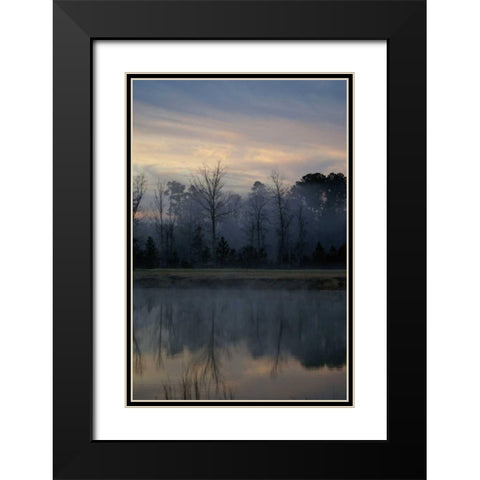 Misty Morning Black Modern Wood Framed Art Print with Double Matting by Romita, Denise