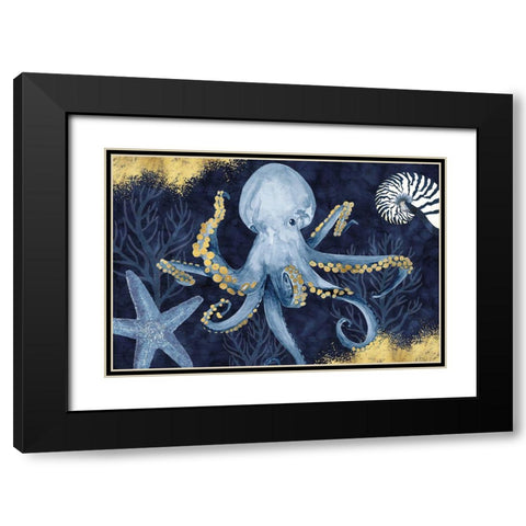 Deep Blue Sea I on Blue Gold Black Modern Wood Framed Art Print with Double Matting by Reed, Tara