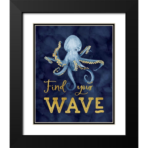 Deep  Blue Sea IX on Navy Black Modern Wood Framed Art Print with Double Matting by Reed, Tara