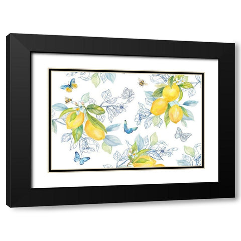 Lemon Sketch Book I Black Modern Wood Framed Art Print with Double Matting by Coulter, Cynthia