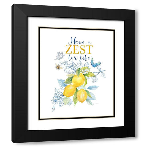 Lemon Sketch Book IV Black Modern Wood Framed Art Print with Double Matting by Coulter, Cynthia