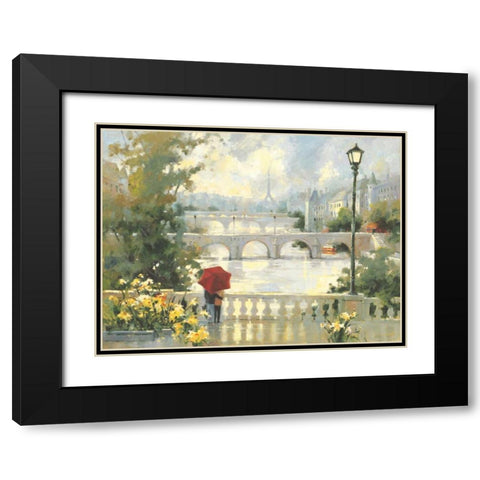 Paris Mist Black Modern Wood Framed Art Print with Double Matting by Simandle, Marilyn