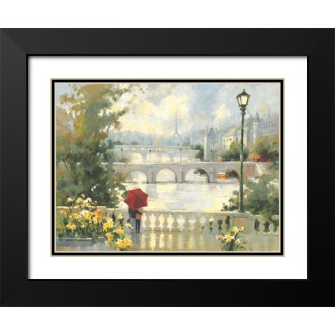 Paris Mist Black Modern Wood Framed Art Print with Double Matting by Simandle, Marilyn