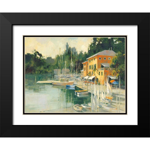 Portofino Heights Black Modern Wood Framed Art Print with Double Matting by Simandle, Marilyn