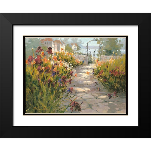 Italian Village Black Modern Wood Framed Art Print with Double Matting by Simandle, Marilyn