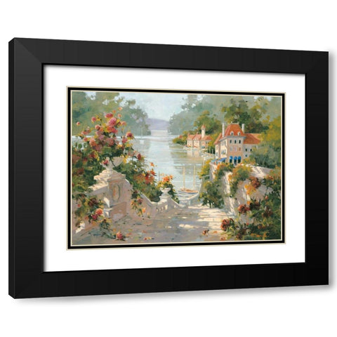Italian Harbour Black Modern Wood Framed Art Print with Double Matting by Simandle, Marilyn