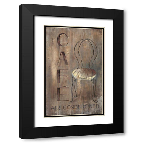 Bistro Chair Black Modern Wood Framed Art Print with Double Matting by Fisk, Arnie