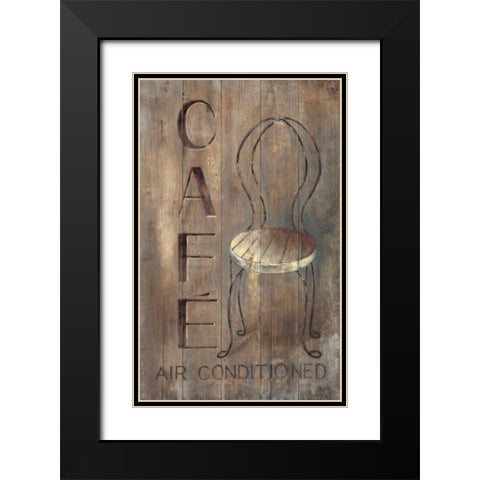 Bistro Chair Black Modern Wood Framed Art Print with Double Matting by Fisk, Arnie