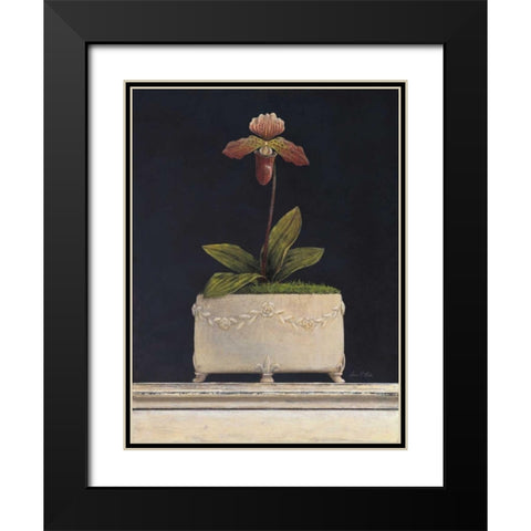 Plum Sugar Orchid Black Modern Wood Framed Art Print with Double Matting by Fisk, Arnie