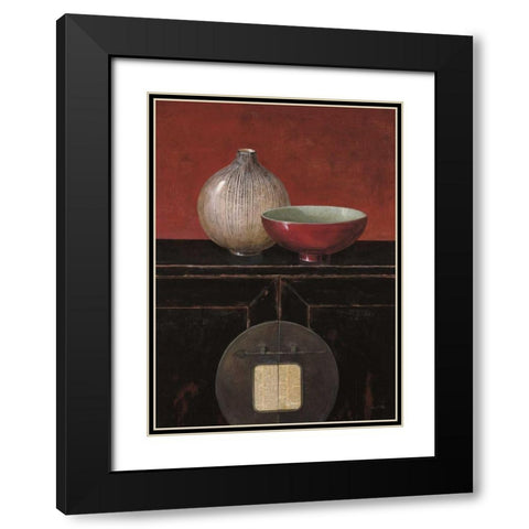 Asian Armoire - Noir Black Modern Wood Framed Art Print with Double Matting by Fisk, Arnie