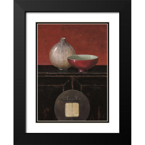 Asian Armoire - Noir Black Modern Wood Framed Art Print with Double Matting by Fisk, Arnie