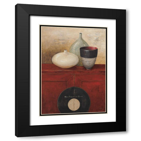Asian Armoire - Rouge Black Modern Wood Framed Art Print with Double Matting by Fisk, Arnie
