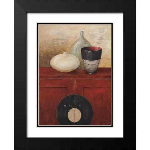 Asian Armoire - Rouge Black Modern Wood Framed Art Print with Double Matting by Fisk, Arnie