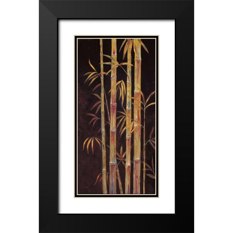 Gilded  Bamboo 1  Black Modern Wood Framed Art Print with Double Matting by Fisk, Arnie