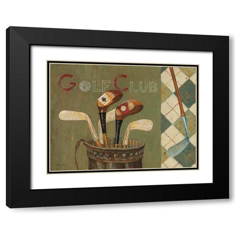 Golf Club Black Modern Wood Framed Art Print with Double Matting by Fisk, Arnie