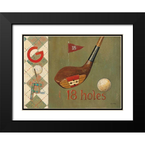 18 Holes Black Modern Wood Framed Art Print with Double Matting by Fisk, Arnie