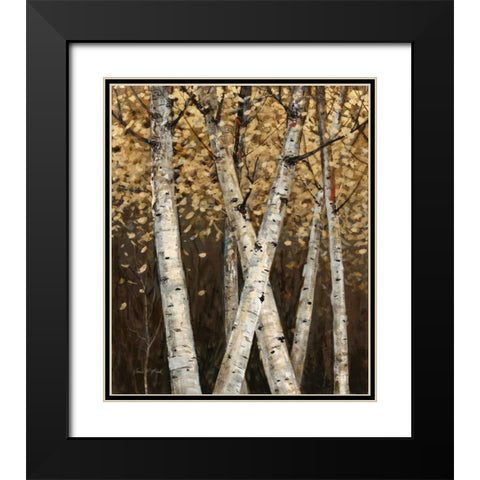 Shimmering Birches 1 Black Modern Wood Framed Art Print with Double Matting by Fisk, Arnie