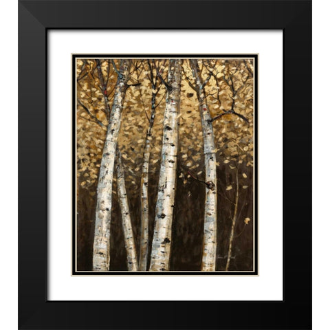 Shimmering Birches 2 Black Modern Wood Framed Art Print with Double Matting by Fisk, Arnie