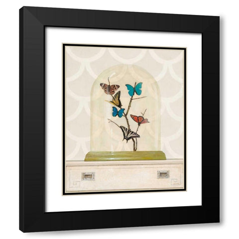 Butterfly Cloche Black Modern Wood Framed Art Print with Double Matting by Fisk, Arnie