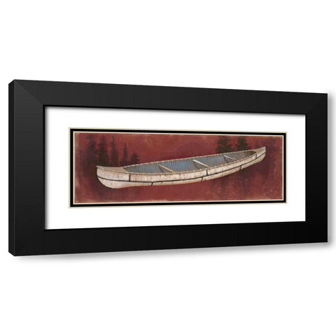 Birchbark Canoe Black Modern Wood Framed Art Print with Double Matting by Fisk, Arnie