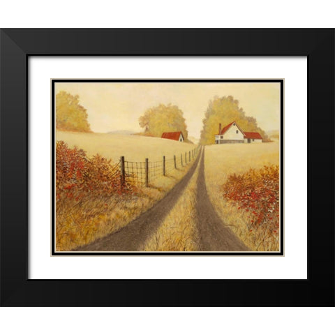 Golden Pathway Black Modern Wood Framed Art Print with Double Matting by Fisk, Arnie