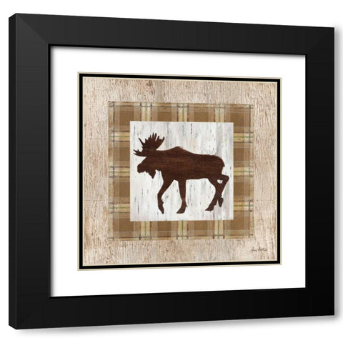 Wandering Moose Black Modern Wood Framed Art Print with Double Matting by Fisk, Arnie