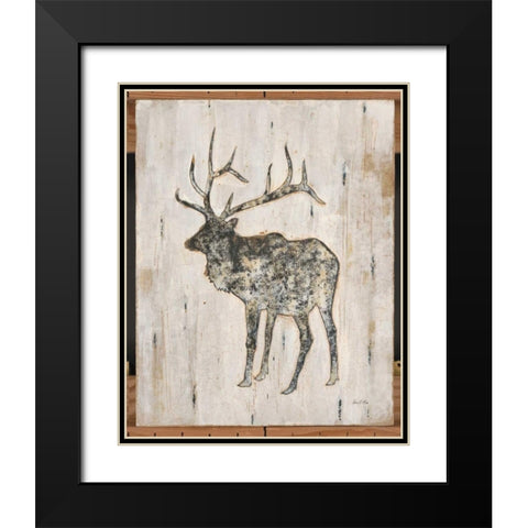 Rustic Elk Black Modern Wood Framed Art Print with Double Matting by Fisk, Arnie