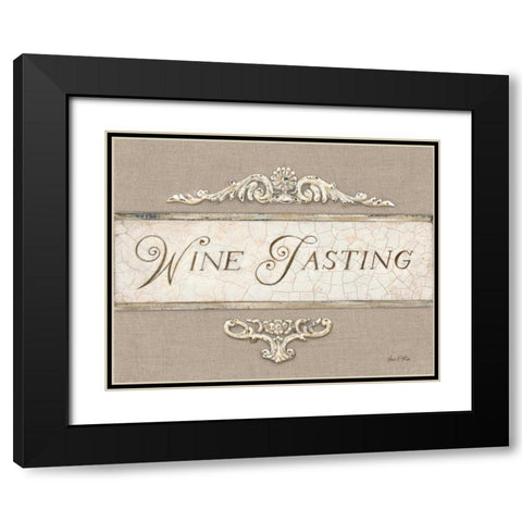 Linen Wine Tasting  Black Modern Wood Framed Art Print with Double Matting by Fisk, Arnie