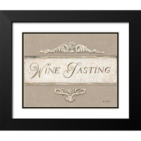 Linen Wine Tasting  Black Modern Wood Framed Art Print with Double Matting by Fisk, Arnie