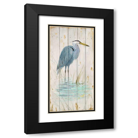 Blue Heron Black Modern Wood Framed Art Print with Double Matting by Fisk, Arnie