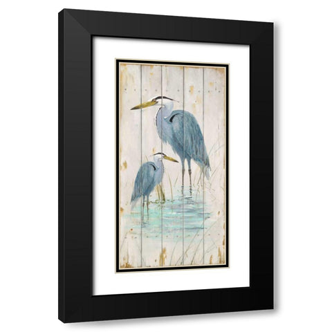 Blue Heron Duo Black Modern Wood Framed Art Print with Double Matting by Fisk, Arnie
