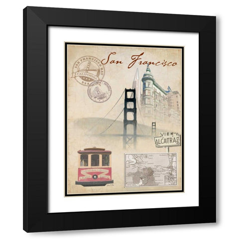 Travel San Francisco Black Modern Wood Framed Art Print with Double Matting by FISK, Arnie