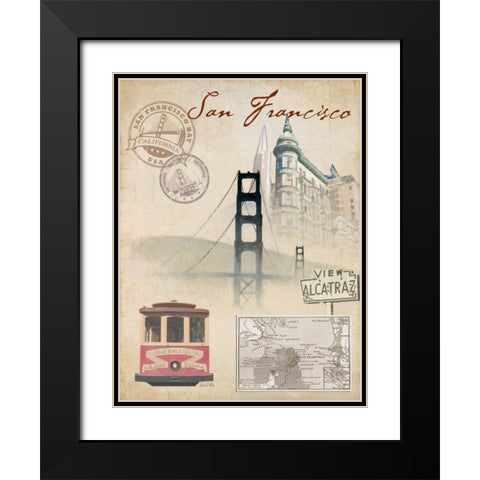 Travel San Francisco Black Modern Wood Framed Art Print with Double Matting by FISK, Arnie