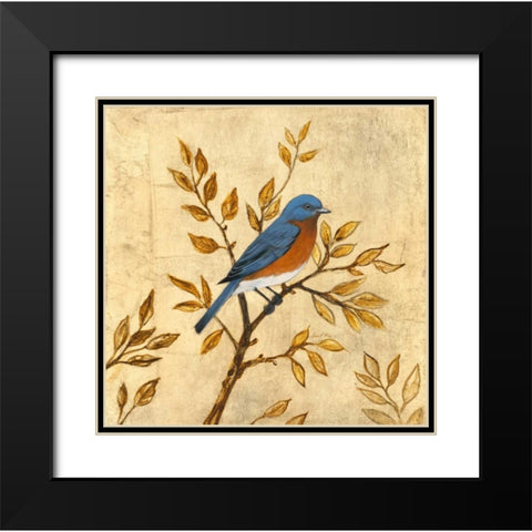 Golden Bluebird Black Modern Wood Framed Art Print with Double Matting by Fisk, Arnie