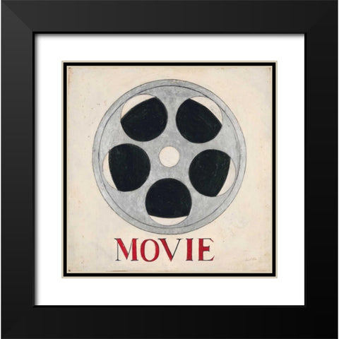 Film Reel Black Modern Wood Framed Art Print with Double Matting by Fisk, Arnie