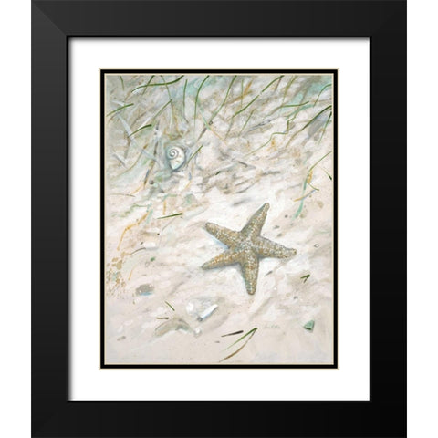 Seaside Starfish Black Modern Wood Framed Art Print with Double Matting by FISK, Arnie