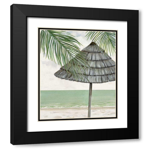 Seaside Palapa Black Modern Wood Framed Art Print with Double Matting by FISK, Arnie