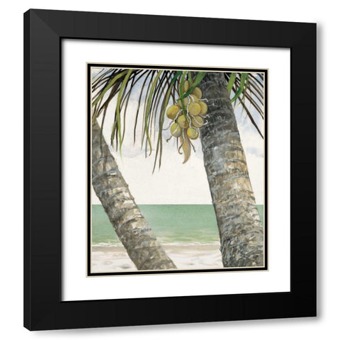 Seaside Coconuts Black Modern Wood Framed Art Print with Double Matting by FISK, Arnie