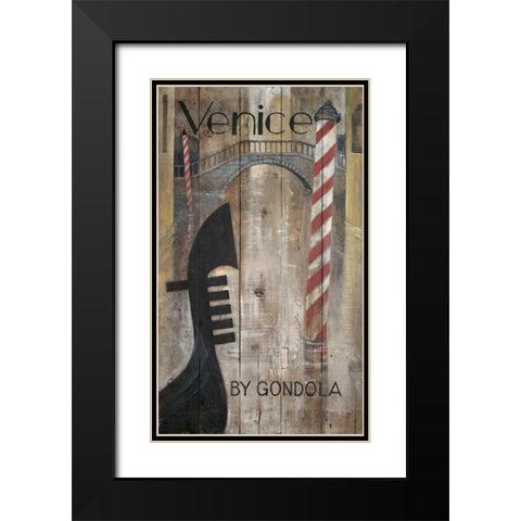 Venetian Gondola  Black Modern Wood Framed Art Print with Double Matting by FISK, Arnie