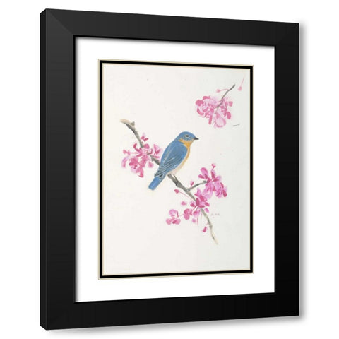 Bird in Blue Black Modern Wood Framed Art Print with Double Matting by FISK, Arnie