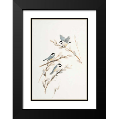 Bird in White Black Modern Wood Framed Art Print with Double Matting by FISK, Arnie